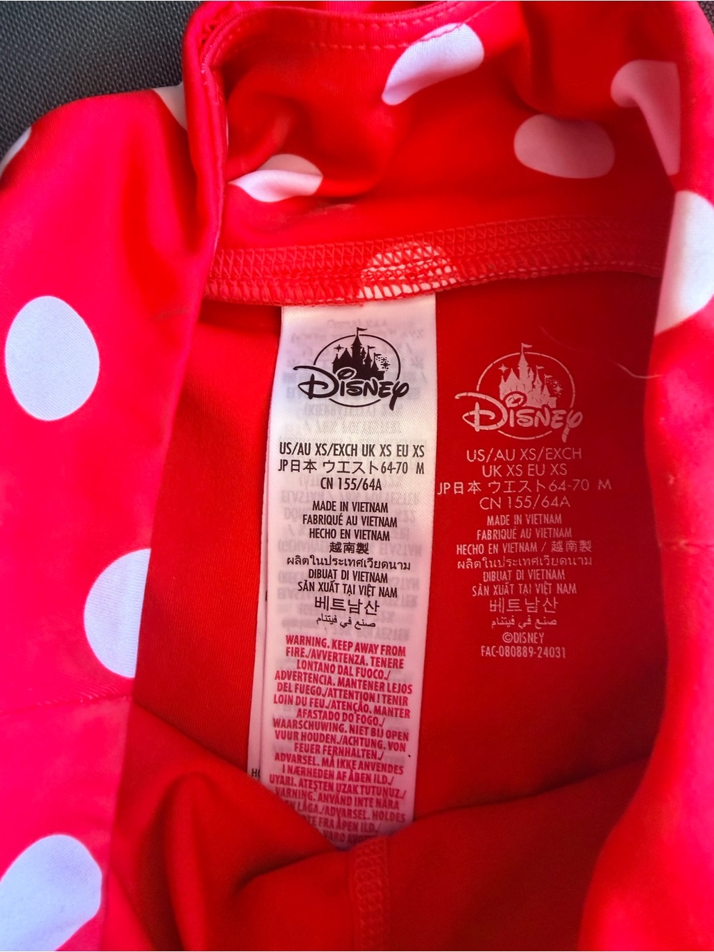 Disney Red and White Polka Dot Bikini Top